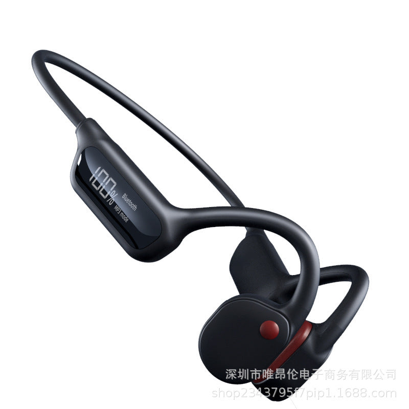 Écouteurs à conduction osseuse Bluetooth sans fil, étanchéité IPX8, lecteur MP3, casque Hi-Fi avec crochets auriculaires et microphone, pour la natation.