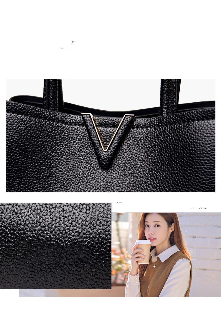 Cuir surface souple portable et à la mode trois intercalaires de grandes capacités fourre-tout