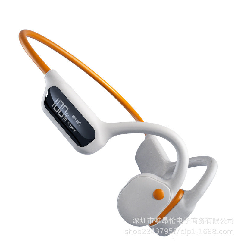 Écouteurs à conduction osseuse Bluetooth sans fil, étanchéité IPX8, lecteur MP3, casque Hi-Fi avec crochets auriculaires et microphone, pour la natation.