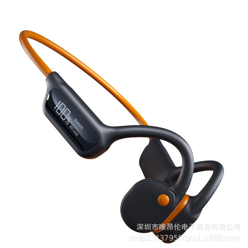 Écouteurs à conduction osseuse Bluetooth sans fil, étanchéité IPX8, lecteur MP3, casque Hi-Fi avec crochets auriculaires et microphone, pour la natation.
