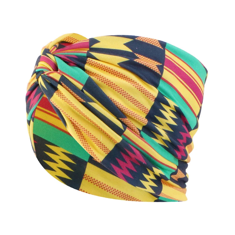 Nouveau modèle africain torsion Style bandeau élastique Double couche Bandana sport course bandeau pour femmes chapeaux cheveux accessoires