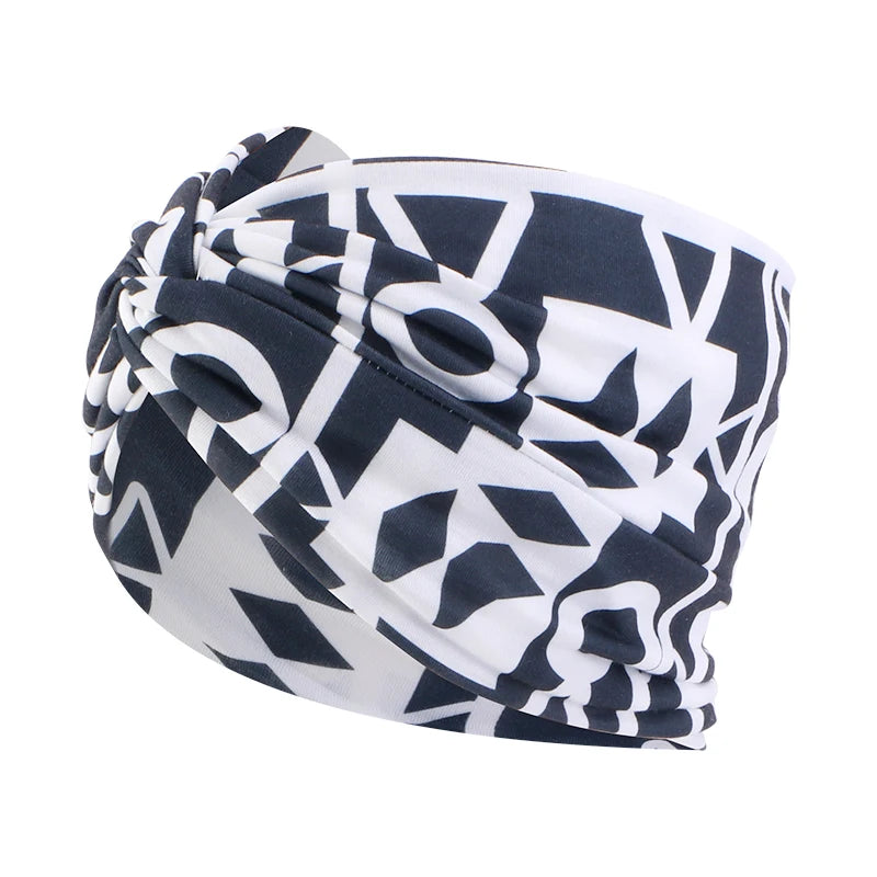 Nouveau modèle africain torsion Style bandeau élastique Double couche Bandana sport course bandeau pour femmes chapeaux cheveux accessoires