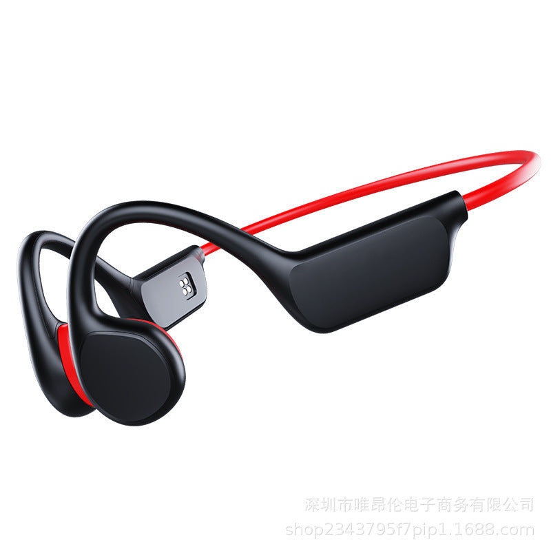 Écouteurs à conduction osseuse Bluetooth sans fil, étanchéité IPX8, lecteur MP3, casque Hi-Fi avec crochets auriculaires et microphone, pour la natation.
