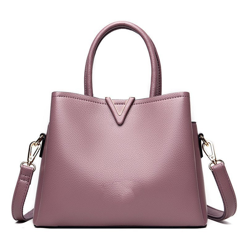Cuir surface souple portable et à la mode trois intercalaires de grandes capacités fourre-tout