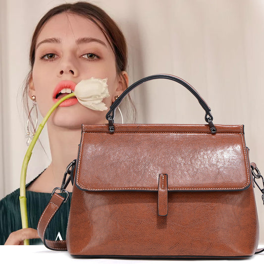 Sac à main de banlieue en cuir de grande capacité à la mode