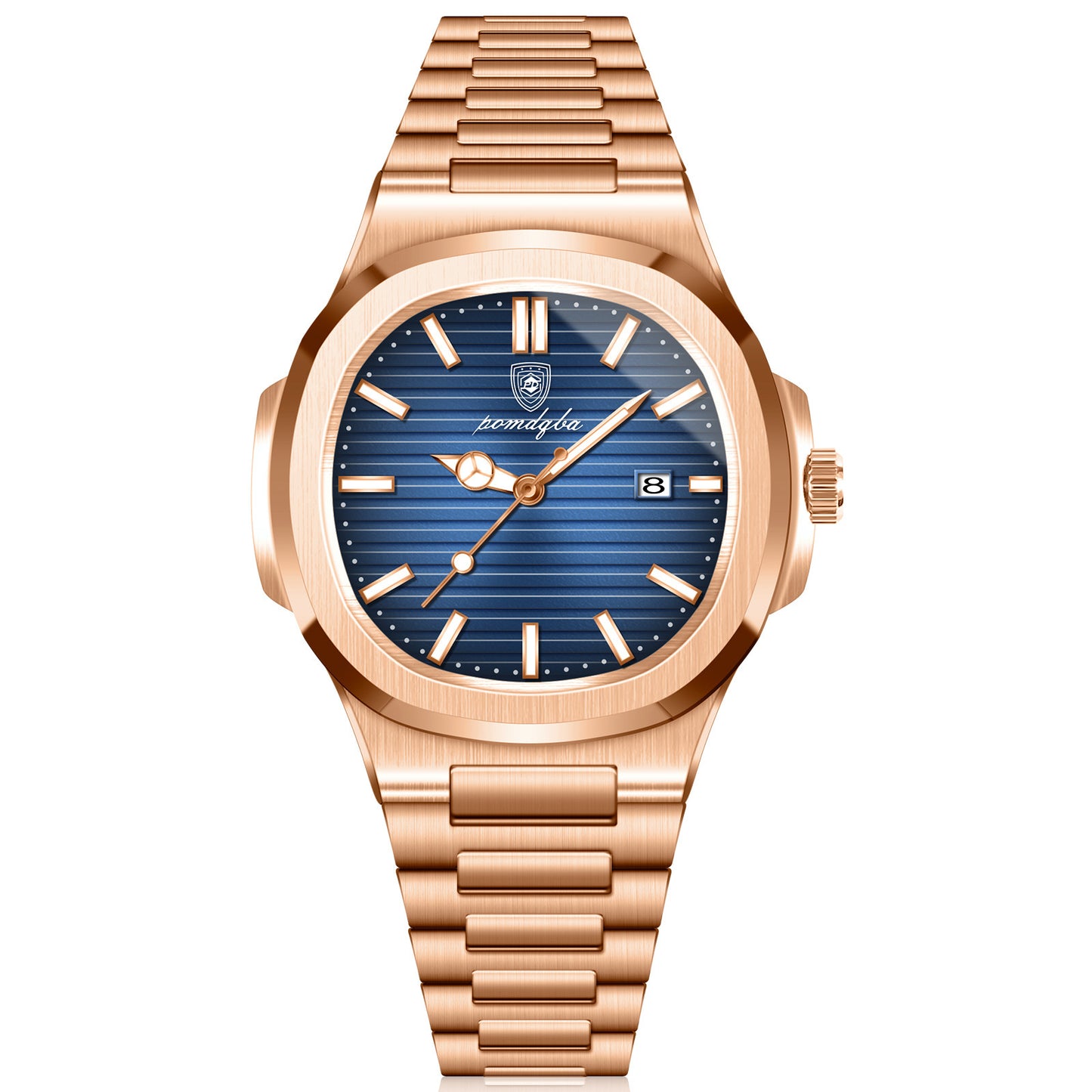 Montre carrée pour homme, étanche, avec calendrier, montre à quartz.