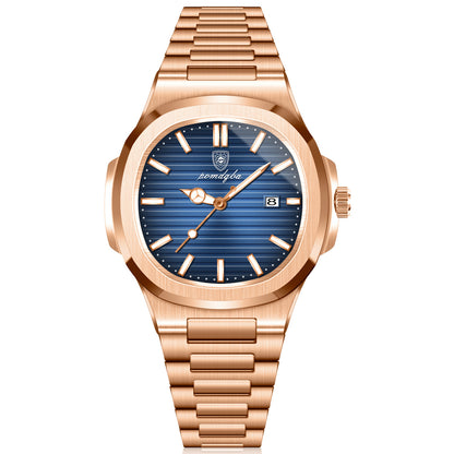 Montre carrée pour homme, étanche, avec calendrier, montre à quartz.