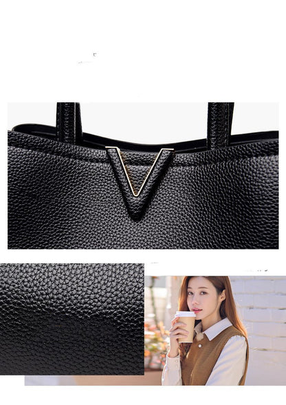 Cuir surface souple portable et à la mode trois intercalaires de grandes capacités fourre-tout