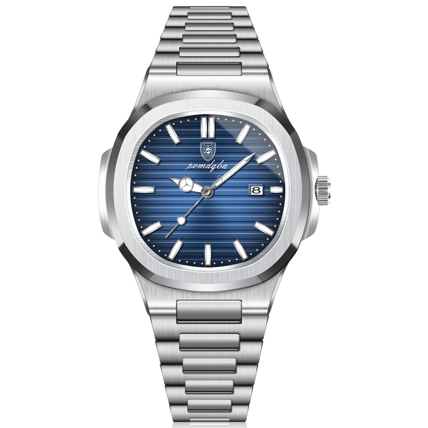 Montre carrée pour homme, étanche, avec calendrier, montre à quartz.