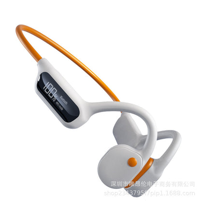 Écouteurs à conduction osseuse Bluetooth sans fil, étanchéité IPX8, lecteur MP3, casque Hi-Fi avec crochets auriculaires et microphone, pour la natation.