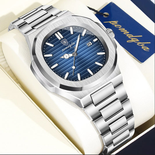 Montre carrée pour homme, étanche, avec calendrier, montre à quartz.