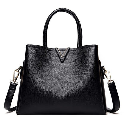 Cuir surface souple portable et à la mode trois intercalaires de grandes capacités fourre-tout