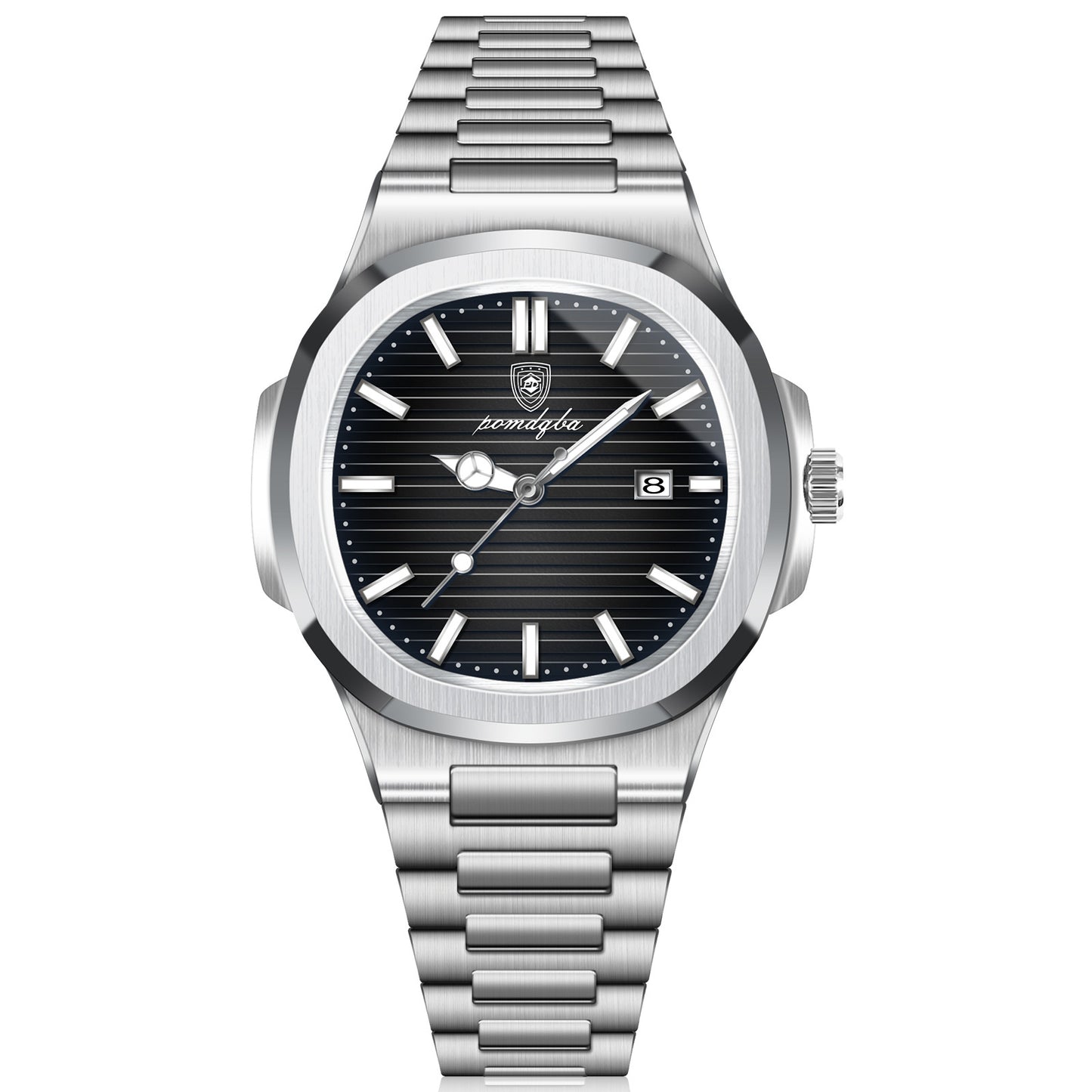 Montre carrée pour homme, étanche, avec calendrier, montre à quartz.