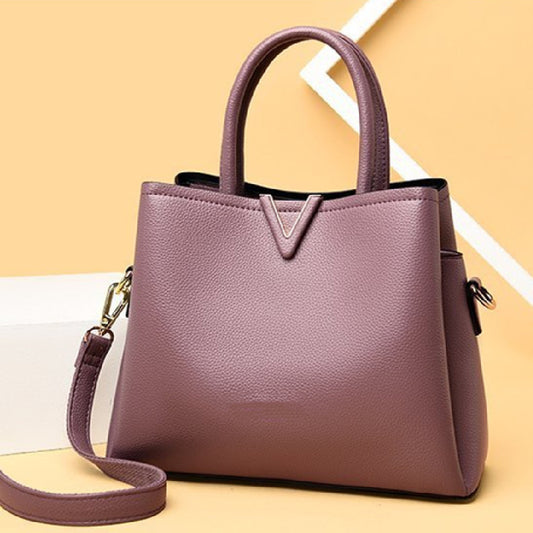 Cuir surface souple portable et à la mode trois intercalaires de grandes capacités fourre-tout